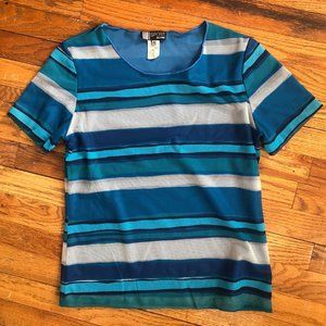 Missoni Sport Blue Striped Mesh Shirt